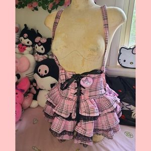 Pink plaid skirt lacey Halloween